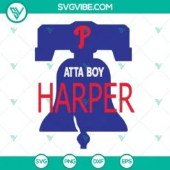 Baseball, Sports, SVG Files, Atta Boy Harper SVG File PNG Cut Files Atta Boy 3