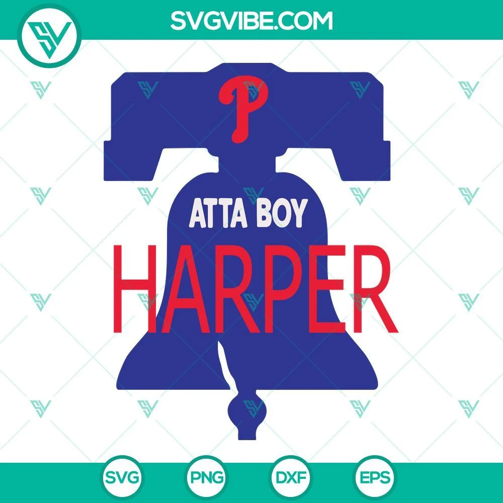 Baseball, Sports, SVG Files, Atta Boy Harper Svg, Philly Svg, Liberty Bell Svg, 1