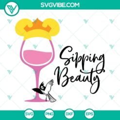 Disney, Food And Drink, SVG Files, Aurora Sipping Beauty SVG Files, Princess 11