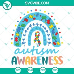 Autism, SVG Files, Autism Awareness Rainbow Puzzle Piece SVG Images, Autism SVG 13