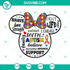 autism mickey minnie ears svg puzzle piece svg warrior svg autism awareness disney svg png dxf eps 8 mockup