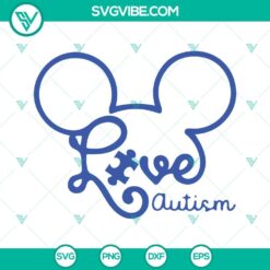 Autism, SVG Files, Autism Mouse Ears Svg, Autism Awareness Puzzle Piece Svg, 21