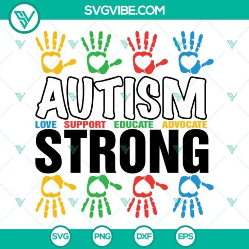 autism strong svg autism svg autism awareness svg png dxf eps cut files 3 mockup