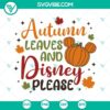 Autumn leaves and Disney theme SVG with Mickey pumpkin for Thanksgiving celebration. Includes PNG, DXF, EPS files for download.