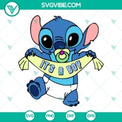 baby angel stitch svg bundle stitch it s a boy svg angel it s a girl svg disney baby birthday svg png dxf eps 6 mockup