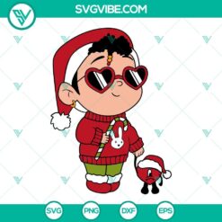 Christmas, Musics, SVG Files, Grinch Stole Bad Bunny Heart SVG Download, 4