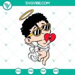Baby Benito Angel SVG Files, Bad Bunny Cupid With Heart SVG Files, Benito Is