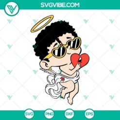 Musics, SVG Files, Valentine's Day, Baby Benito Angel SVG File, Bad Bunny Heart 2