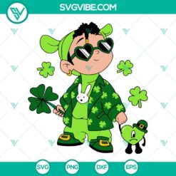 Musics, St Patrick's Day, SVG Files, Baby Benito Four Leaf Clover SVG Images, 1