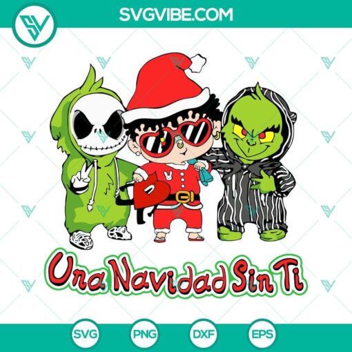 baby benito grinch jack skellington svg benito una navidad sin ti svg bad bunny christmas svg 10 mockup