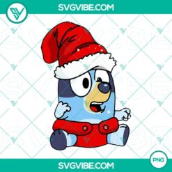 Christmas, PNG Files, Baby Bluey Santa Hat PNG Images, Bluey Christmas PNG 14