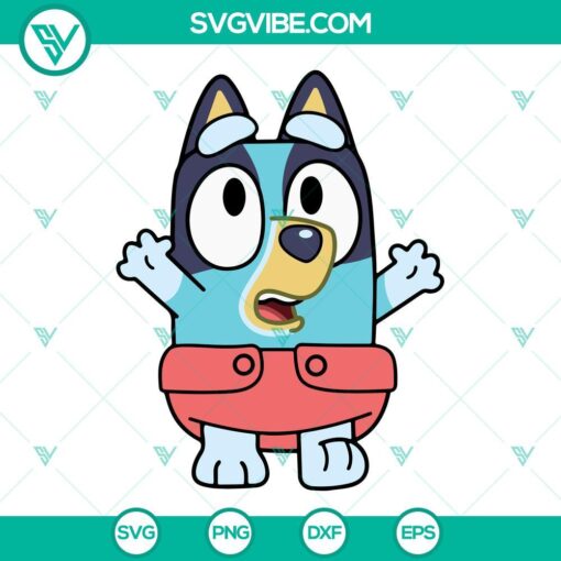 baby bluey svg aussie dog svg cute blue dog svg bluey dog cartoon svg png dxf eps 9 mockup