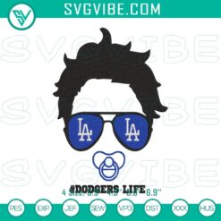 Baby Dodgers Life Embroidery Designs for LA Dodgers Fans - Machine File with cute and intricate design elements for stitching.
