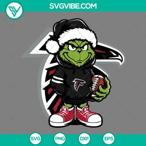 baby grinch atlanta falcons with santa hat svg png eps dxf files mockup