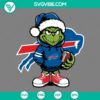 Adorable Baby Grinch Buffalo Bills wearing a Santa hat. SVG, PNG, EPS, and DXF files perfect for holiday crafts.