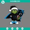 Baby Grinch Carolina Panthers wearing Santa hat design in SVG, PNG, EPS, and DXF formats for holiday crafts and projects.