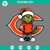 Baby Grinch Chicago Bears wearing Santa hat design in SVG, PNG, EPS, and DXF formats - perfect for holiday crafts and projects.