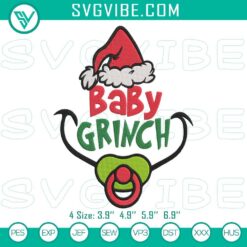 Christmas Embroidery Designs, Embroidery Designs, Baby Grinch Christmas Digital 11