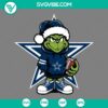 Baby Grinch Dallas Cowboys wearing Santa hat design in SVG, PNG, EPS, and DXF file formats for download.