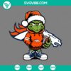 Baby Grinch Denver Broncos wearing a Santa hat in SVG, PNG, EPS, and DXF files for holidays and football fans.