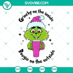 Christmas, Disney, SVG Files, Stitch Grinchy on the inside Svg, Bougie on the 3