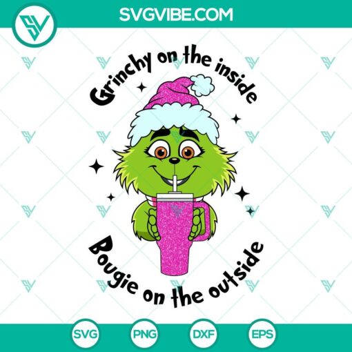 baby grinch glitter tumbler svg baby grinchmas svg grinchy on the inside bougie on the outside svg mockup