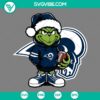 Baby Grinch Los Angeles Rams wearing Santa hat digital files in SVG, PNG, EPS, and DXF formats. Perfect for football fans' holiday crafts.