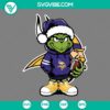 Adorable Baby Grinch Minnesota Vikings with Santa Hat SVG file, perfect for Christmas crafts. Vikings themed design in various file formats.