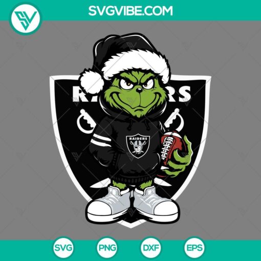 baby grinch oakland raiders with santa hat svg png eps dxf files mockup