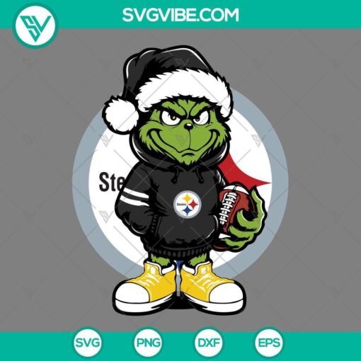 baby grinch pittsburgh steelers with santa hat svg png eps dxf files mockup