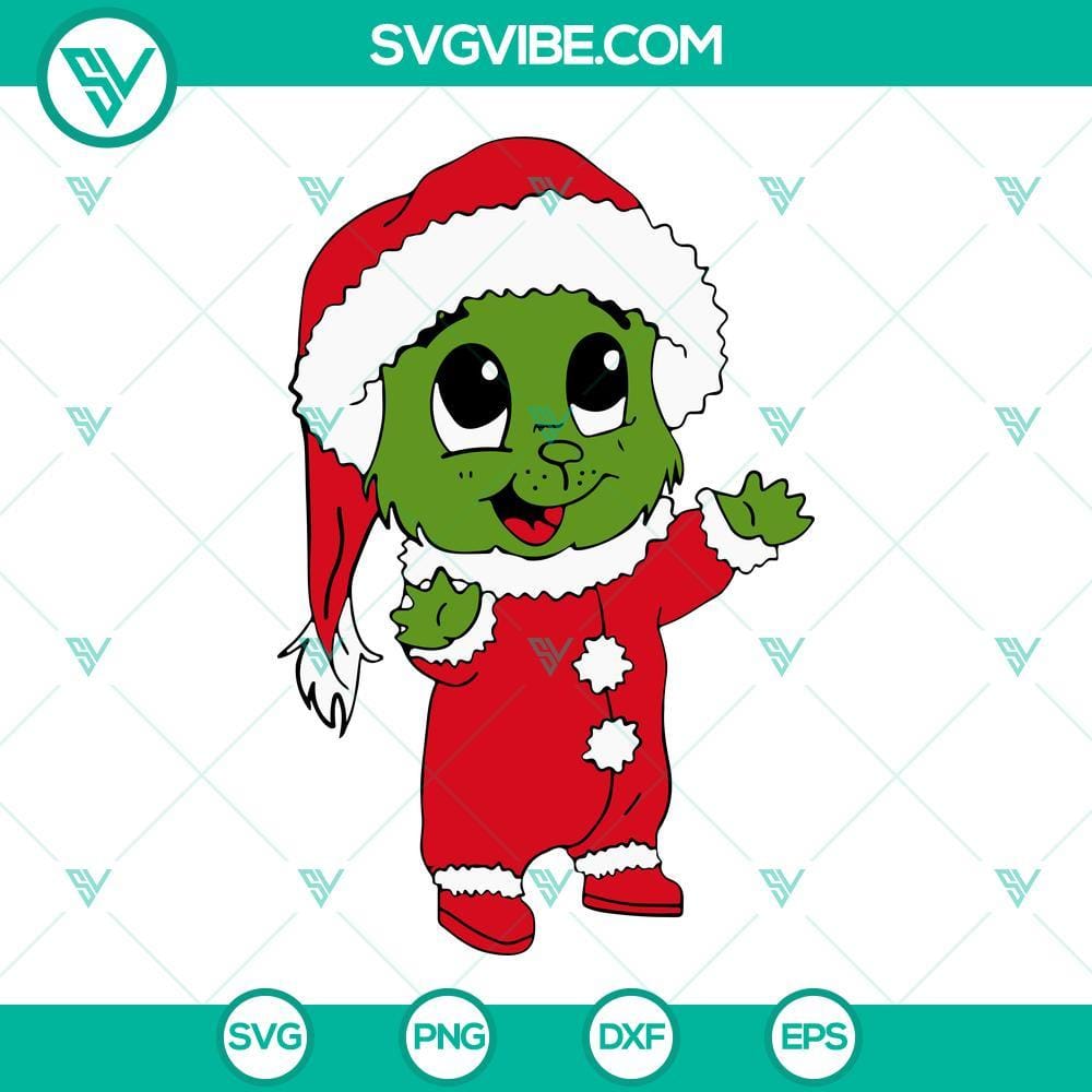 Baby Grinch SVG Bundle, Baby Grinch Christmas SVG, Little Santa SVG Baby Grinch Christmas SVG bundle featuring little Santa design for download. Ideal for festive projects.