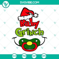 Baby Grinch SVG File, Grinch Face SVG Image, Christmas SVG Image PNG DXF EPS Files