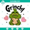 Baby Grinch hugging conchas cake design in SVG, EPS, PNG, and DXF formats for Christmas.