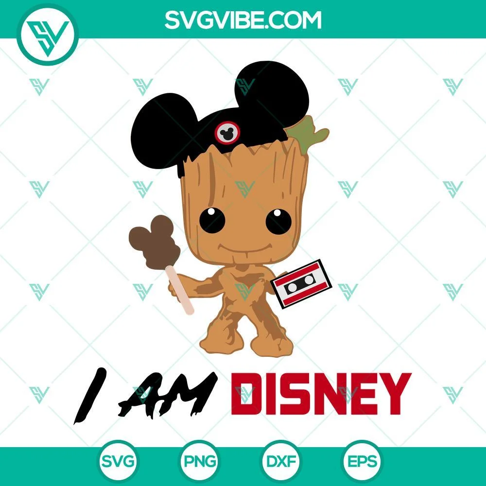 Disney, SVG Files, Baby Groot Mickey Mouse Ears SVG Images, Groot SVG Image, I 1