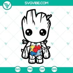 Autism, SVG Files, Baby Groot Puzzle Heart SVG Download, Autism Fight SVG Files 2