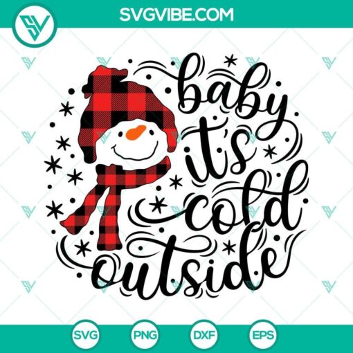 baby it s cold outside svg christmas svg buffalo plaid snowman christmas svg 1 mockup