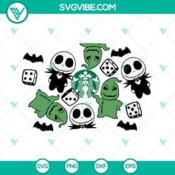 Halloween, Starbucks Cup Wrap, SVG Files, Baby Jack And Oogie Boogie Starbucks 19