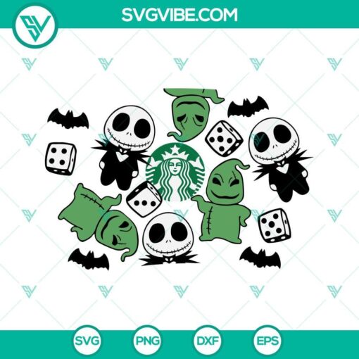 baby jack and oogie boogie starbucks cup svg full wrap halloween starbucks cup 9 mockup