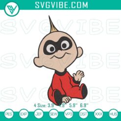 Baby Jack Jack Parr Embroidery Designs, The Incredibles Disney Character File