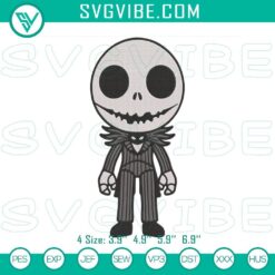 Baby Jack Skellington embroidery designs for Halloween - Nightmare Before Christmas file with high-quality stitching patterns.