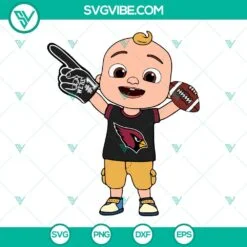 Sports, SVG Files, Baby JJ Cocomelon Arizona Cardinals SVG Files PNG DXF EPS 2