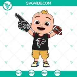 Sports, SVG Files, Baby JJ Cocomelon Atlanta Falcons SVG Files PNG DXF EPS 2