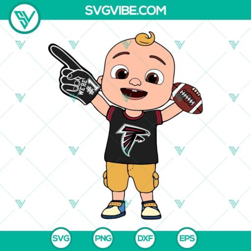 baby jj cocomelon atlanta falcons svg png dxf eps cricut 2 mockup