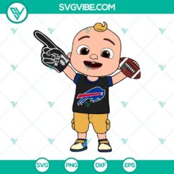 Sports, SVG Files, Baby JJ Cocomelon Buffalo Bills SVG Image PNG DXF EPS Cricut 3