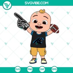 Sports, SVG Files, Baby JJ Cocomelon Carolina Panthers SVG Files PNG DXF EPS 2