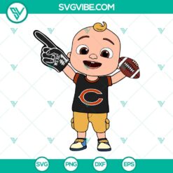 Sports, SVG Files, Baby JJ Cocomelon Chicago Bears SVG File PNG DXF EPS Cricut 1