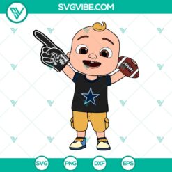 Sports, SVG Files, Baby JJ Cocomelon Dallas Cowboys SVG Image PNG DXF EPS 22