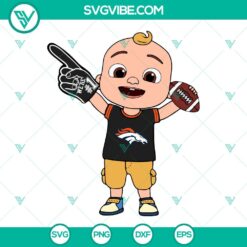 Sports, SVG Files, Baby JJ Cocomelon Denver Broncos SVG File PNG DXF EPS Cricut 21