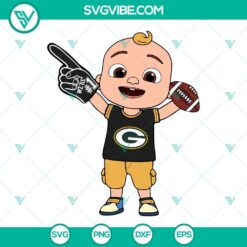 Sports, SVG Files, Baby JJ Cocomelon Green Bay Packers SVG Files PNG DXF EPS 19