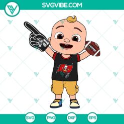 Sports, SVG Files, Baby JJ Cocomelon Tampa Bay Buccaneers SVG Files PNG DXF EPS 3